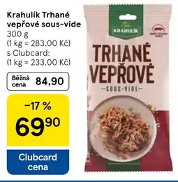 Tesco Krahulík Trhané vepřové sous-vide nabídka