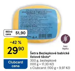 Tesco Šetra Bezlepkové babické listové těsto nabídka