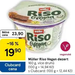Tesco Müller Riso Vegan dezert nabídka