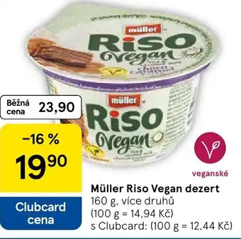 Tesco Müller Riso Vegan dezert nabídka