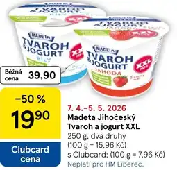 Tesco Madeta Jihočeský Tvaroh a jogurt XXL nabídka