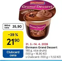 Tesco Ehrmann Grand Dessert nabídka
