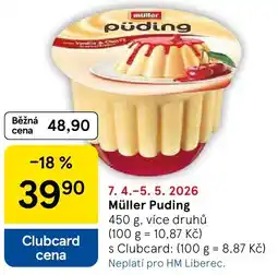 Tesco Müller Puding nabídka