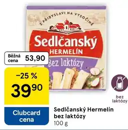 Tesco Sedlčanský Hermelín bez laktózy nabídka