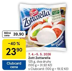 Tesco Zott Zottarella nabídka