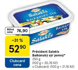 Tesco Président Salakis Balkánský sýr jemný nabídka