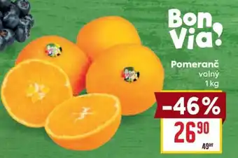 Billa Pomeranč volný nabídka