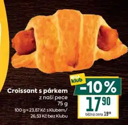 Billa Croissant s párkem nabídka