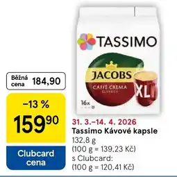 Tesco Tassimo Kávové kapsle nabídka