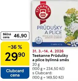 Tesco Teekanne Průdušky a plíce bylinná směs nabídka
