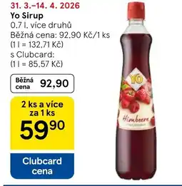 Tesco Yo Sirup nabídka