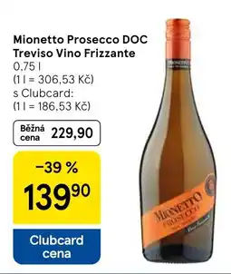 Tesco Mionetto Prosecco DOC Treviso Vino Frizzante nabídka