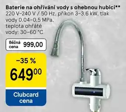 Tesco Baterie na ohřívání vody s ohebnou hubicí nabídka