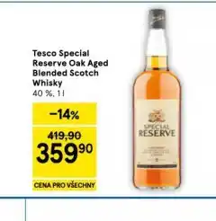Tesco Tesco special reserve oak aged blended scotch whisky nabídka