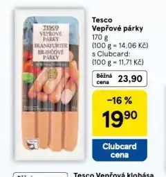 Tesco Vepřové párky nabídka