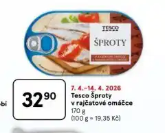 Tesco Tesco šproty v rajské omáčce nabídka