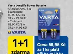 Tesco Varta longlife power abaterie nabídka