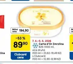 Tesco Zmrzlina carte d´or nabídka