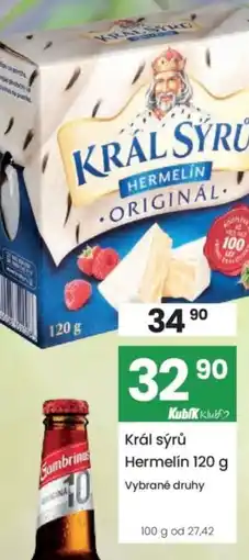 Kubík potraviny Král sýrů Hermelín nabídka