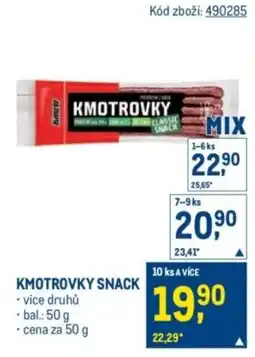 Makro Kmotrovky snack nabídka