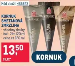 Makro Kornuk smetanová zmrzlina nabídka