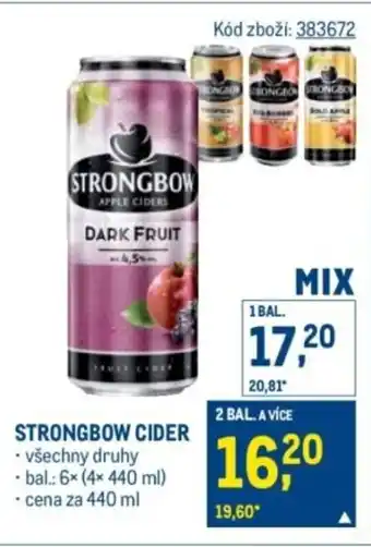Makro Strongbow cider nabídka