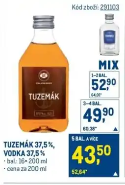 Makro Tuzemák 37,5%, Vodka 37,5% nabídka