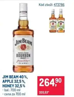 Makro Jim Beam 40%, apple 32,5%, honey 32,5% nabídka
