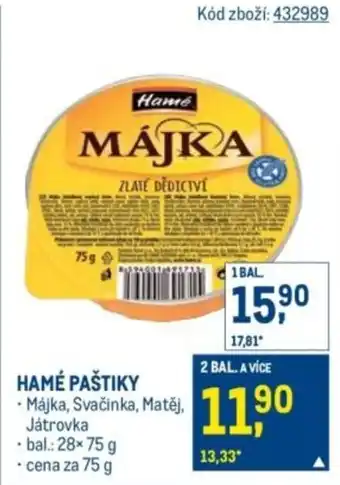 Makro Hamé paštiky nabídka