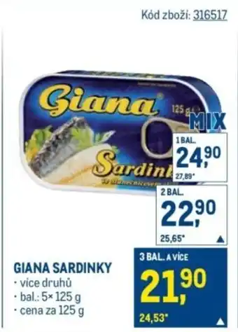 Makro Giana sardinky nabídka