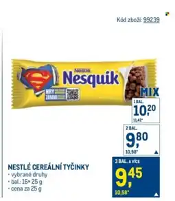 Makro Nestlé cereální tyčinky nabídka