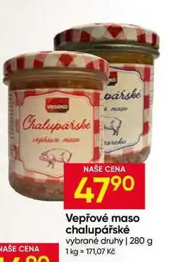 Hruška Vepřové maso chalupářské vybrané druhy nabídka