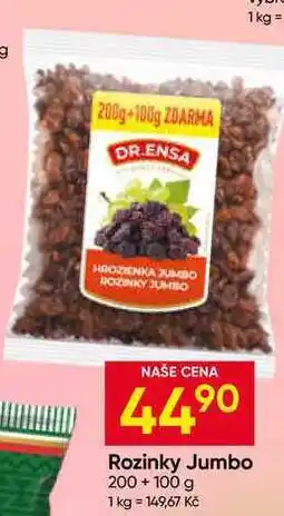 Hruška Rozinky jumbo 200 + 100g nabídka