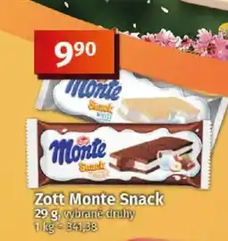 COOP TIP Zott Monte Snack nabídka