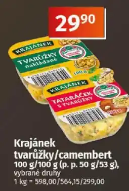 COOP TIP Krajánek tvarůžky/camembert nabídka