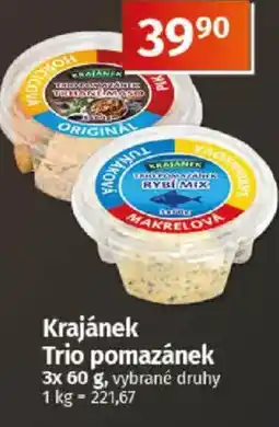 COOP TIP Krajánek Trio pomazánek nabídka