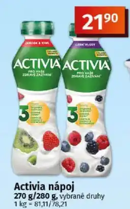 COOP TIP Activia nápoj nabídka
