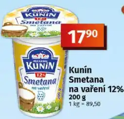 COOP TIP Kunín Smetana na vaření 12% nabídka