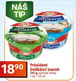 COOP TIP Président Delikátní tvaroh nabídka