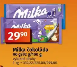 COOP TIP Milka čokoláda nabídka