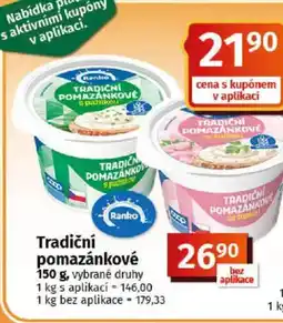 COOP TIP Ranko Tradiční pomazánkové nabídka