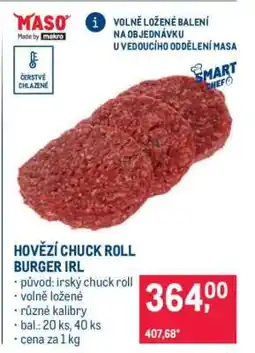 Makro HOVĚZÍ CHUCK ROLL BURGER IRL nabídka