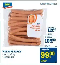 Makro Vídeňské párky* • nabídka