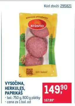 Makro Vysočina, Herkules, Paprikáš nabídka