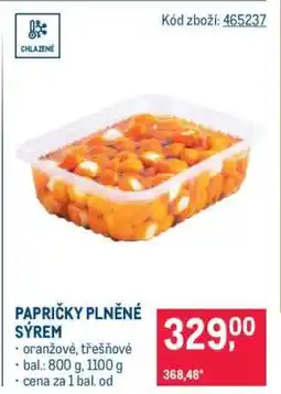 Makro Papričky plněné sýrem nabídka