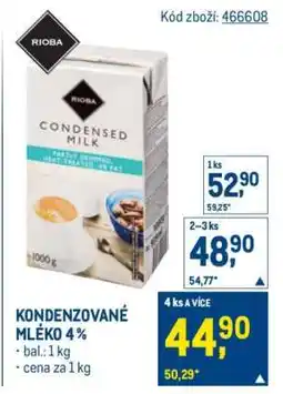 Makro KONDENZOVANÉ MLÉKO 4 % nabídka