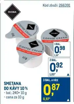 Makro Smetana do kávy 10 % nabídka