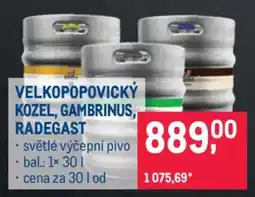 Makro VELKOPOPOVICKÝ KOZEL, GAMBRINUS, RADEGAST nabídka