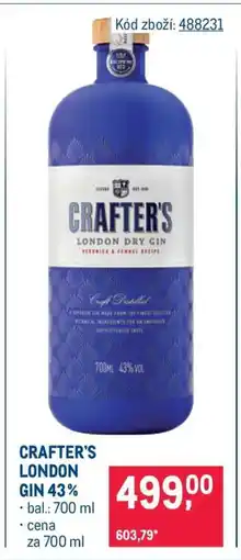 Makro CRAFTER'S LONDON GIN 43% nabídka