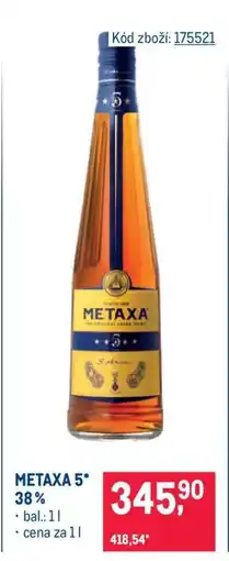 Makro Metaxa 5* 38 % nabídka